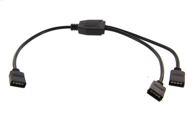 1-To-2 Rgb Splitter Cable – Black Female Strip Connector For Led Strips 1
