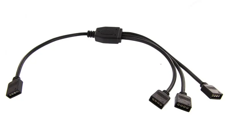 1-To-3 Rgb Splitter Cable – Black Female Strip Connector For Custom Lighting 1