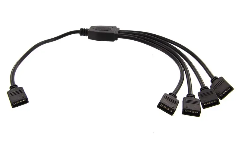 1-To-4 Rgb Splitter Cable – Black Female Strip Connector For Led Lighting 1