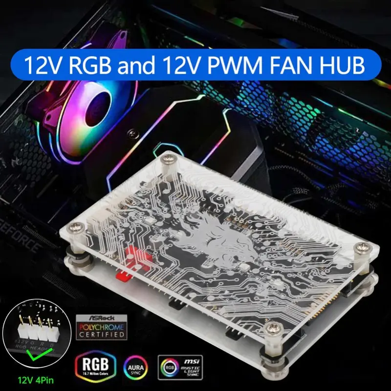 1-To-6 Fan & Rgb Splitter Hub – Dual-Function 12V Pwm And Addressable Led Support 1