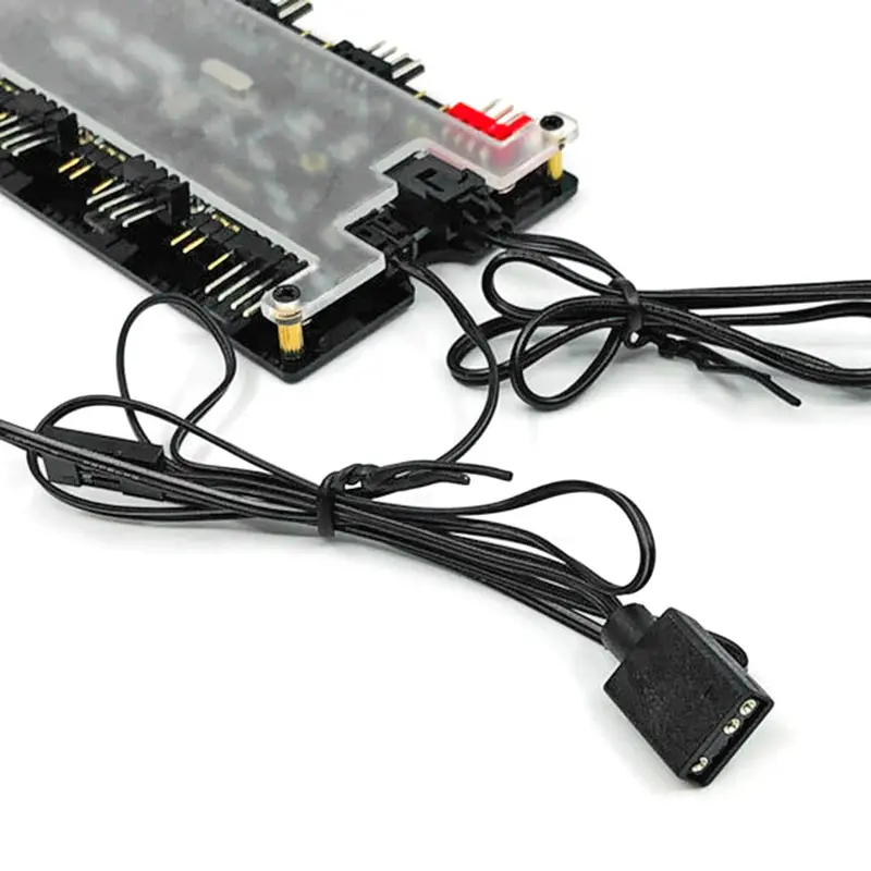 1-To-8 Argb Led Hub With 8-Port Pwm Fan Controller & 21-Button Remote 1