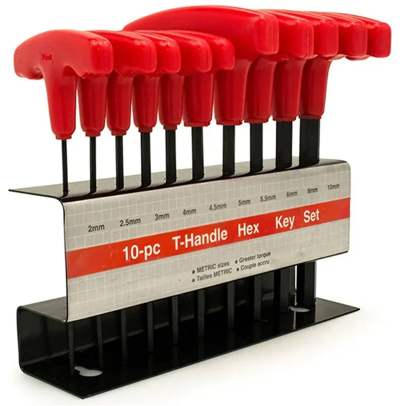 10-Piece Metric T-Handle Hex Key Set – Compact Precision Wrench Tools 1