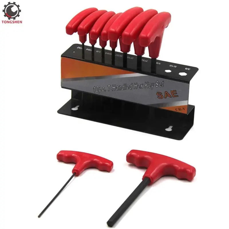 10-Piece Sae T-Handle Hex Key Set – Ergonomic Precision Allen Wrenches 1