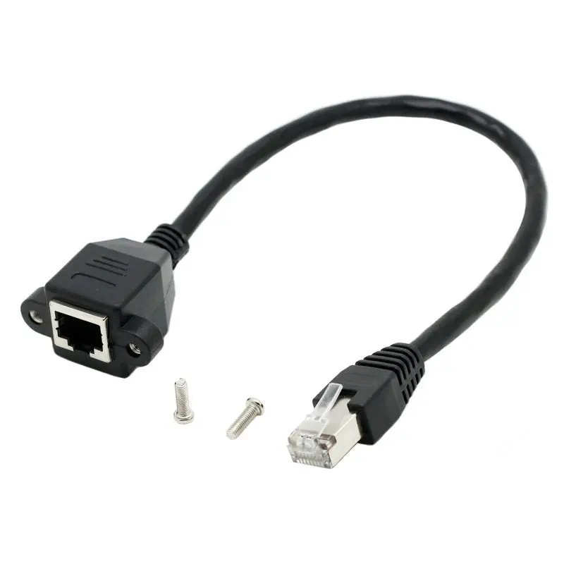 100Cm Cat6 Rj45 Ethernet Extension Cable With Panel Mount (1Gbps) 1