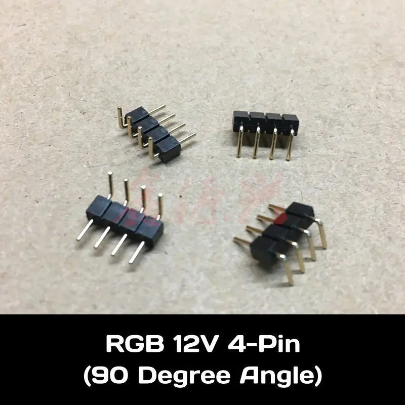 12V Rgb Led Strip Extension – 4-Pin Male-To-Male 90° Angled Connector 1