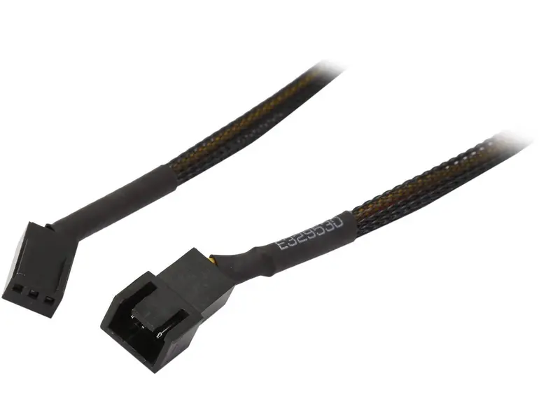 18-Inch Black Sleeved 3-Pin Fan Extension Cable 1