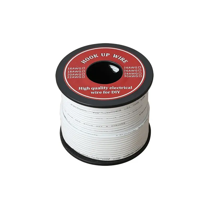 26 Awg Ul3239 Silicone-Insulated Tinned Copper Wire – 3000V, 30M Roll, White 1