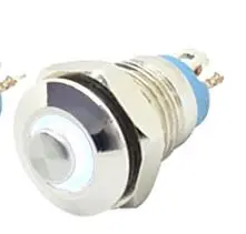 8Mm Illuminated Brass Push Button Switch – On/Off, White Led, 3V 1