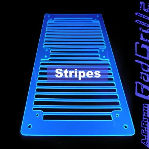 A.C. Ryan Radgrillz Stripes Dual 120Mm Uv-Blue Acrylic Fan Grille 1