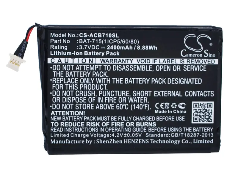 Acer Bat-715 Tablet Battery – 3.7V 2400Mah Li-Ion For Iconia B1-A71 (8.88Wh) 1