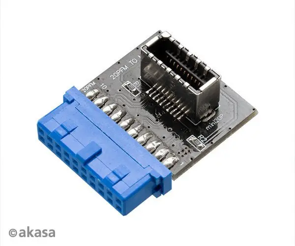 Akasa 20-Pin Usb 3.1 Internal Header Cable – For Motherboard Connectivity 1