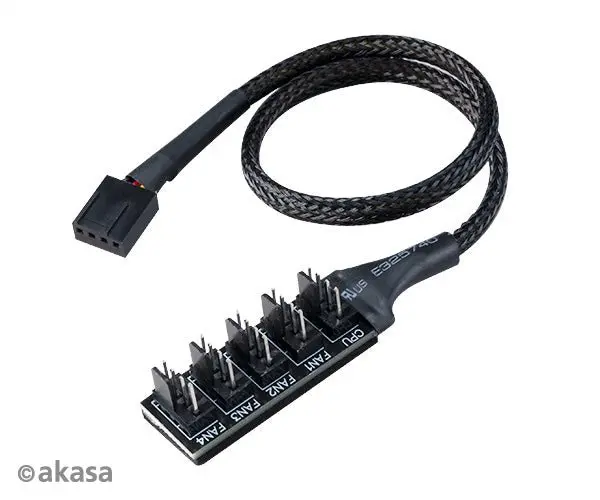 Akasa 5-Way Pwm Fan Splitter Hub – High-Reliability Cable Management 1