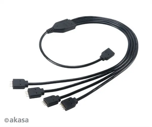 Akasa 50 Cm Rgb Led Splitter And Extension Cable 1