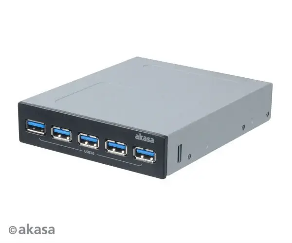 Akasa Interconnect Pro 5S Black Usb 3.0 Front Panel Adapter For 3.5" Drive Bays 1
