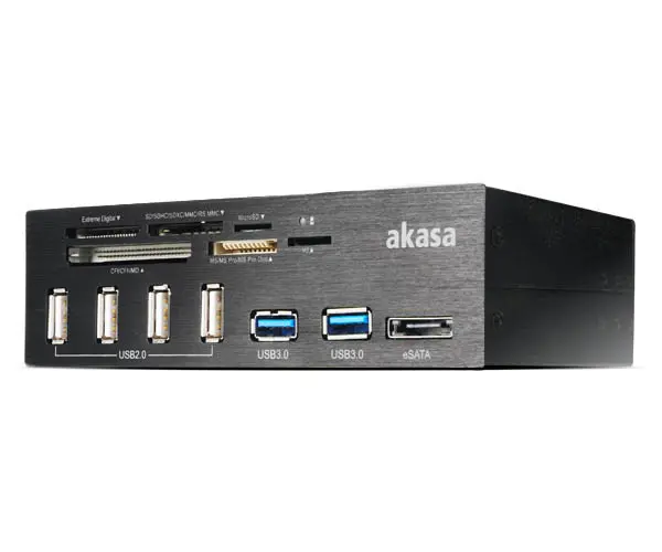 Akasa Interconnect Pro Black Front Bay Adapter For 5.25" Drive Bays – Gen 2 1
