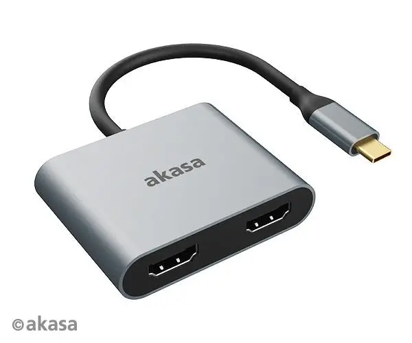 Akasa Usb-C To Dual Hdmi Mst Adapter With Multi-Stream Transport Support 1