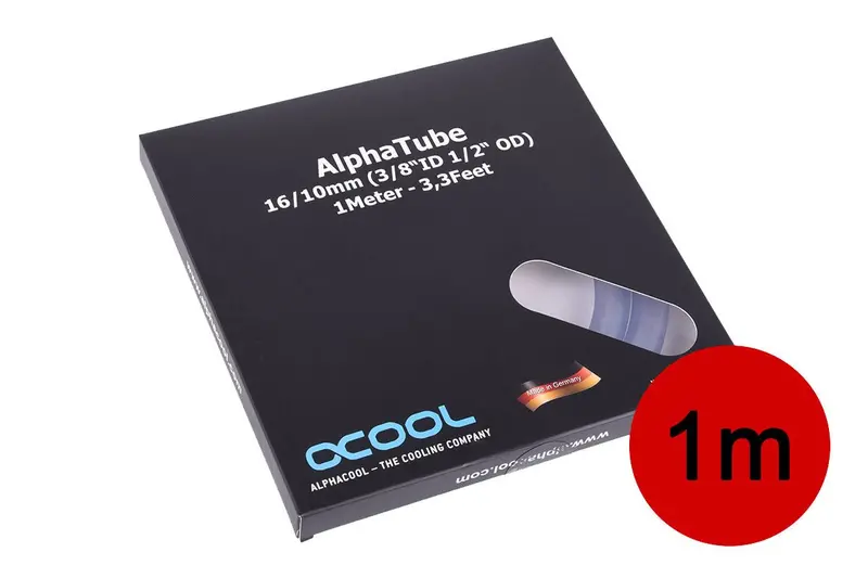 Alphacool Alphatube Hf 16/10 (3/8" Id) Clear Flexible Tubing – 1M Retail Box 1