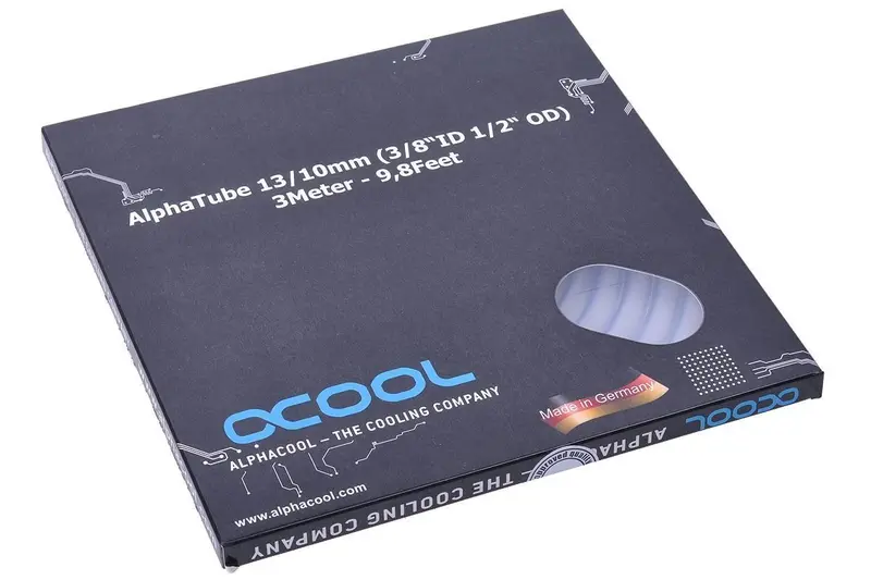 Alphacool Alphatube Hf Uv-Blue Transparent Tubing (13×10 Mm / 3/8″ Id) – 3-Meter Retail Box 1