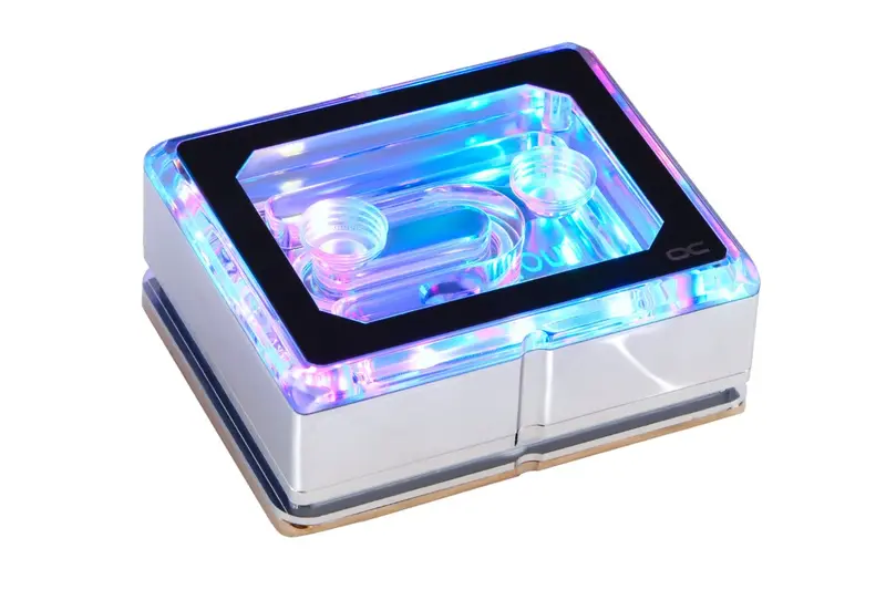 Alphacool Eisblock Xpx Aurora Pro – Chrome-Finished Plexiglass Cpu Block With Digital Rgb 1