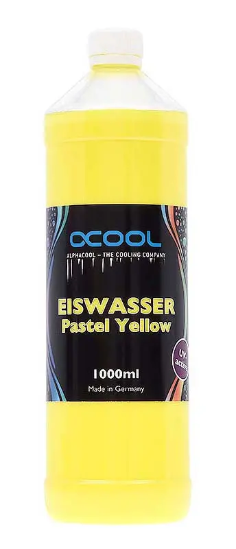 Alphacool Eiswasser Pastel Yellow Uv-Active Pre-Mixed Coolant (1L) 1