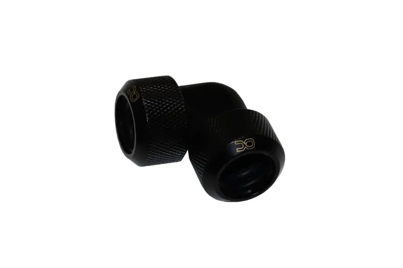 Alphacool Eiszapfen 16Mm 90° L-Connector For Hard Tubing – Knurled, Deep Black 1