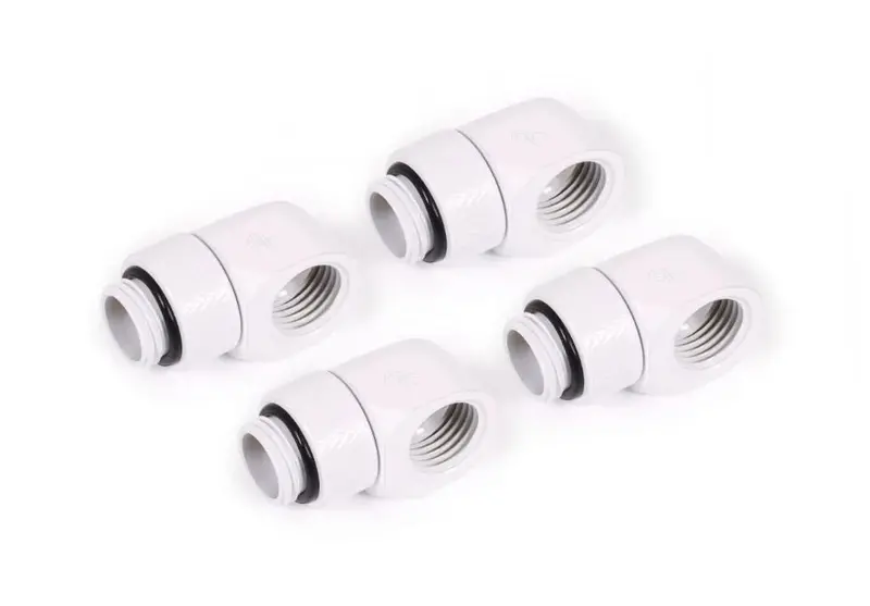 Alphacool Eiszapfen Rotatable L-Connector Set – G1/4" Ag To G1/4" Ig (White, 4-Pack) 1