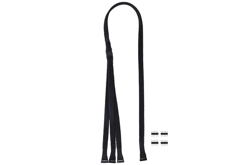 Alphacool Rgbw Y-Cable – 5-Pin To Triple 5-Pin, 60Cm Length With Connectors, Black 1