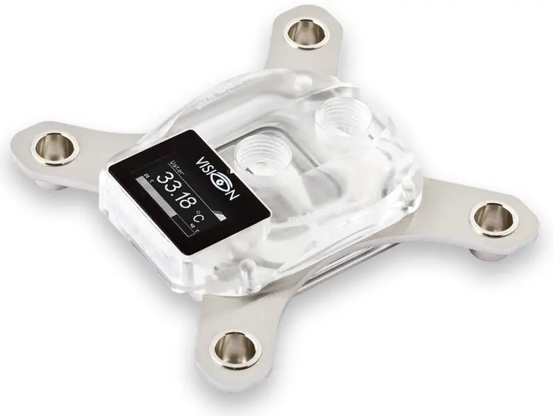 Aquacomputer Cuplex Kryos Next Cpu Water Block With Vision Display – Socket Lga1150/1151/1155/1156, Acrylic/Nickel Finish 1