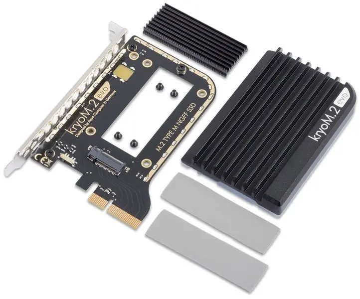 Aquacomputer Kryom.2 Evo Pcie 3.0 X4 Adapter – M.2 Ngff M-Key Ssd W/ Integrated Passive Heatsink 1