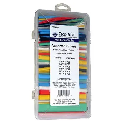 Assorted Color Heat Shrink Tubing Kit – 154 Pieces, 4" Lengths 1