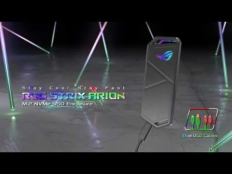 Asus Rog Strix Arion M.2 Nvme Ssd Enclosure – Aluminum Portable Case With Usb 3.2 Gen 2 Type-C (10 Gbps) 1