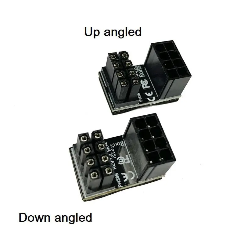 Atx 8-Pin Female-To-Male 180° Up-Angled Gpu Power Cable – Desktop Graphics Card Adapter 1