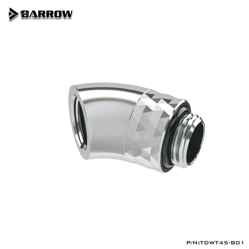 Barrow Dazzle Series 45° Rotary Male-To-Female Adapter – Polished Silver 1
