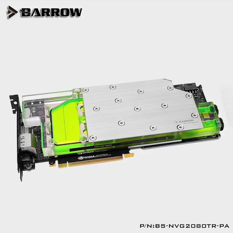 Barrow Full-Cover Gpu Water Block For Rtx 2080 Ti – Aurora Right-Inlet/Outlet Design 1