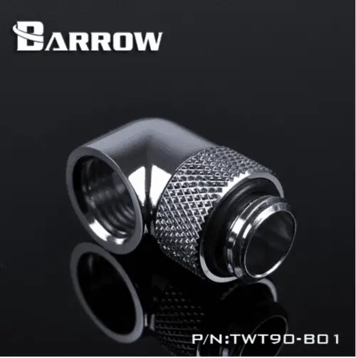 Barrow G1/4" 90° Rotating Elbow Fitting – Polished Silver 1