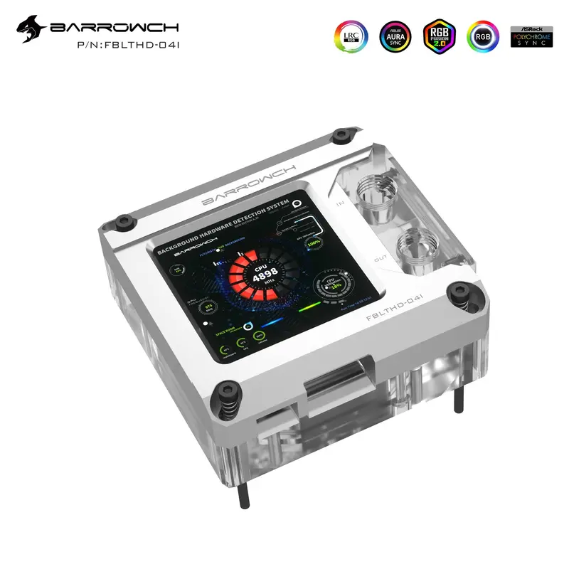 Barrow Kepler V2 Intel Cpu Water Block With Hdmi Display – Silver (115X/X99/X299) 1