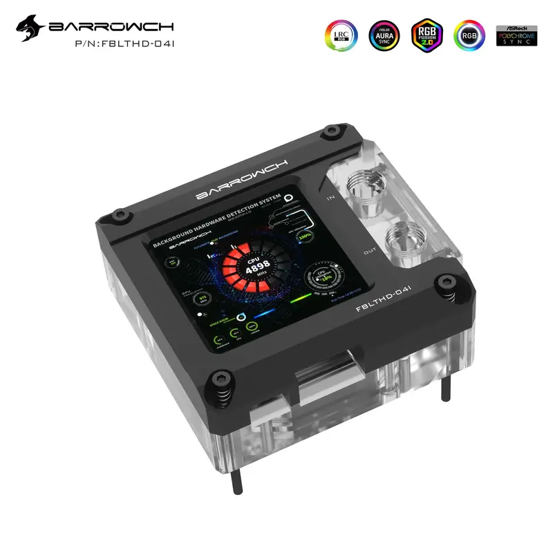 Barrow Kepler V2 Intel Cpu Water Block With Integrated Hdmi Display – Black (115X/X99/X299) 1