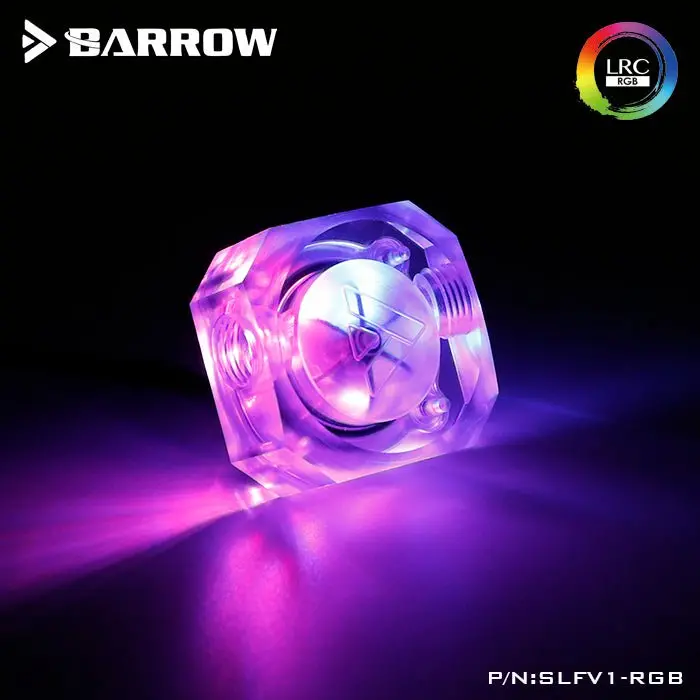Barrow Lrc 2.0 G1/4" Rgb Flow Meter – Clear Housing With Black Accents 1