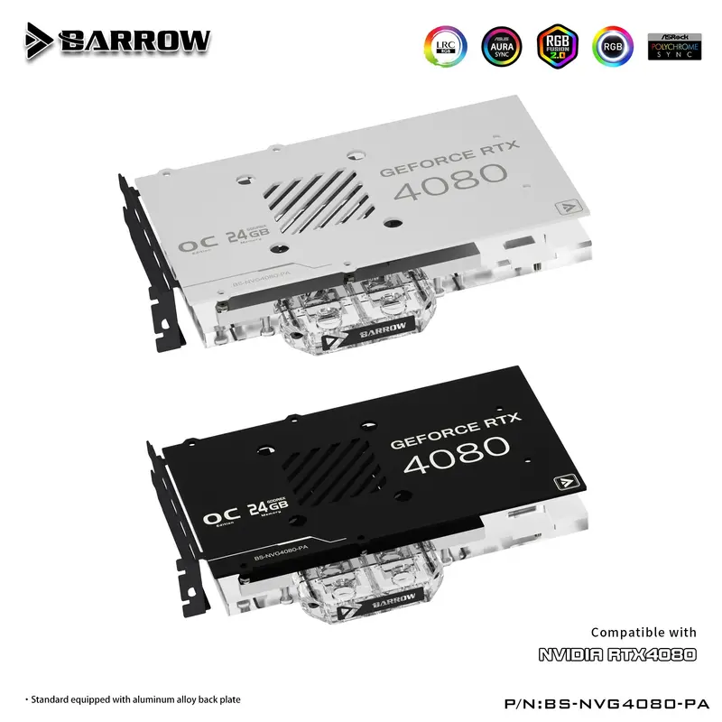 Barrow Lrc2.0 Full-Coverage Gpu Water Block For Asus Rog Strix Rtx 4080 Aurora – White 1