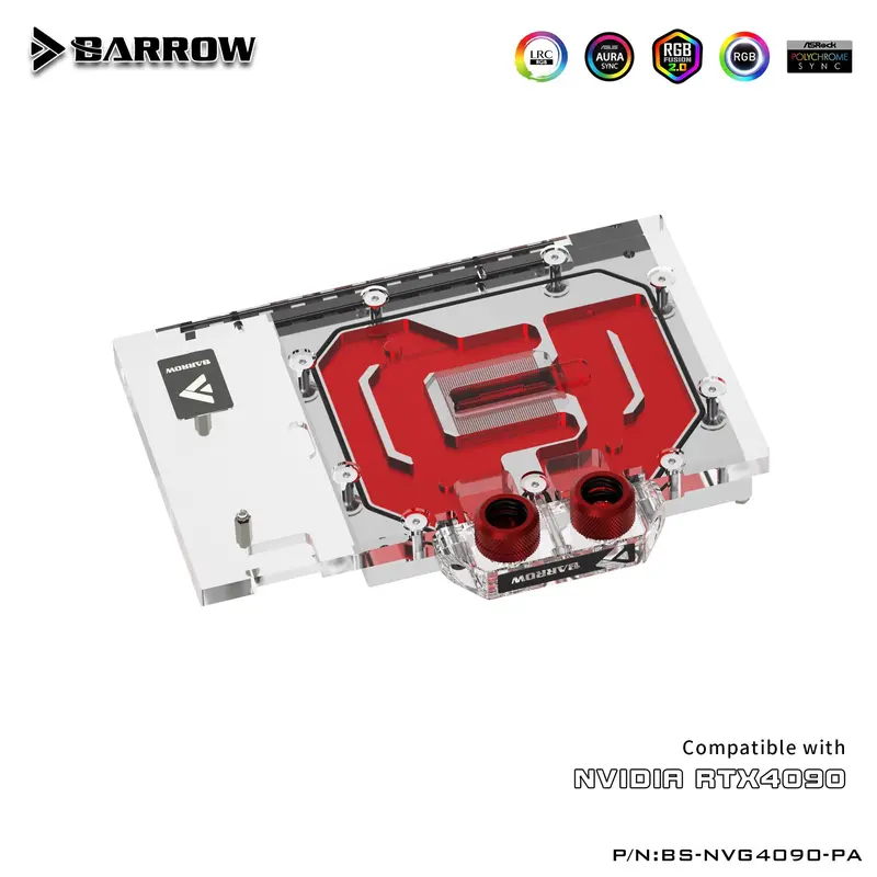 Barrow Lrc2.0 Full-Coverage Gpu Water Block For Asus Rog Strix Rtx 4090 Aurora – White 1