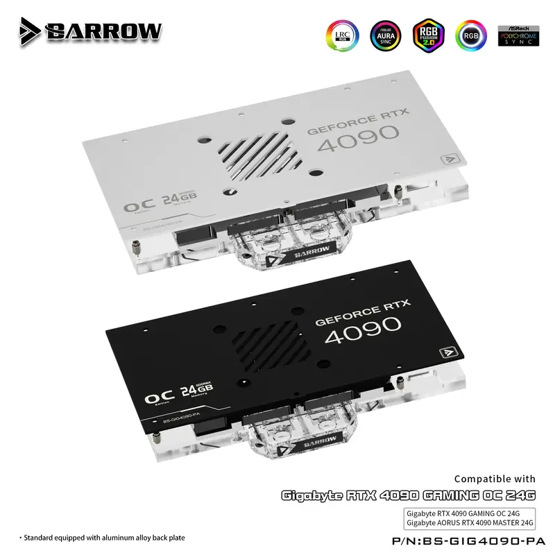 Barrow Lrc2.0 Full-Coverage Gpu Water Block For Gigabyte Aorus Geforce Rtx 4090 Aurora – White 1