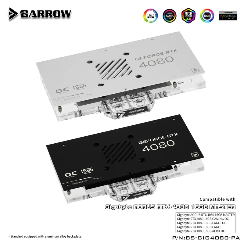 Barrow Lrc2.0 Full-Coverage Gpu Water Block For Gigabyte Aorus Rtx 4080 Aurora 1