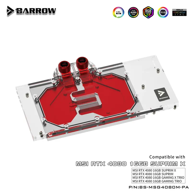 Barrow Lrc2.0 Full-Coverage Gpu Water Block For Msi Geforce Rtx 4080 Trio Aurora 1