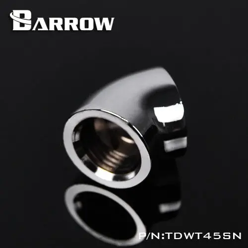 Barrow Shiny Silver G1/4" 45° Female-To-Female Angle Adapter 1