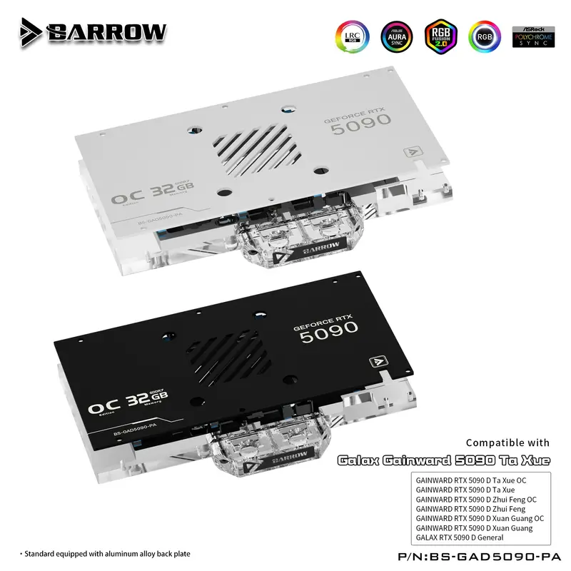 Barrow Ta Xue Full-Coverage Gpu Water Block For Galax/Gainward Rtx 5090 – White 1