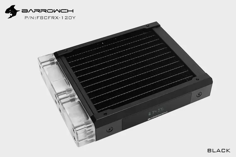 Barrowch Chameleon Fish 120Mm Removable Radiator With Temp Display – Pmma Black 1