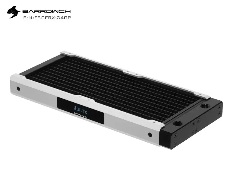 Barrowch Chameleon Fish 240Mm Removable Radiator With Integrated Temp Display – Pom Matte Silver 1