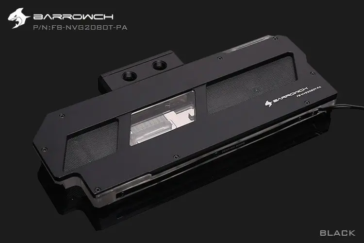 Barrowch Full-Coverage Gpu Water Block For Nvidia Founders Edition Rtx 2080 Ti – Horizontal Terminal, Matte Black 1