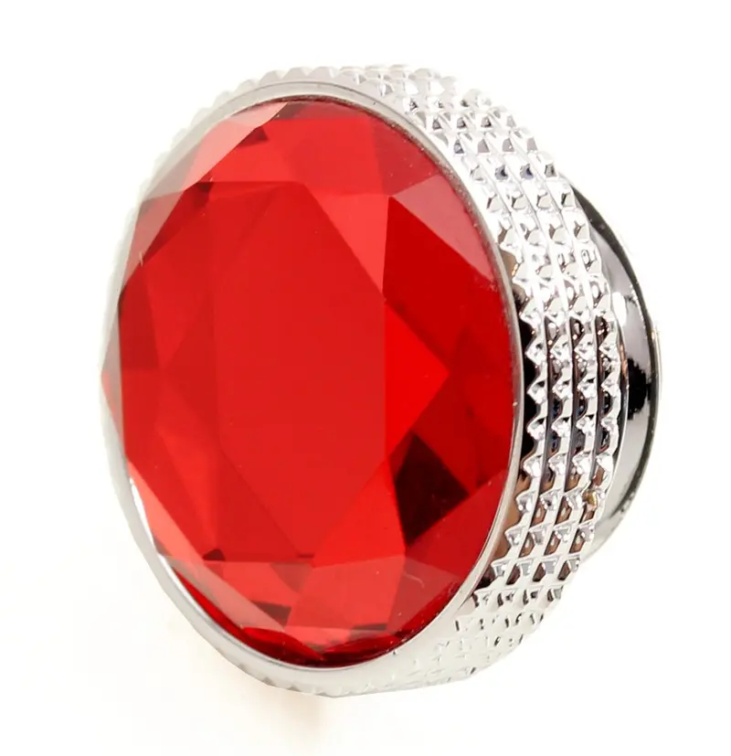 Barrowch Gem Series Stop Plug Fitting – Silver Base With Blood Red Gem Accent 1