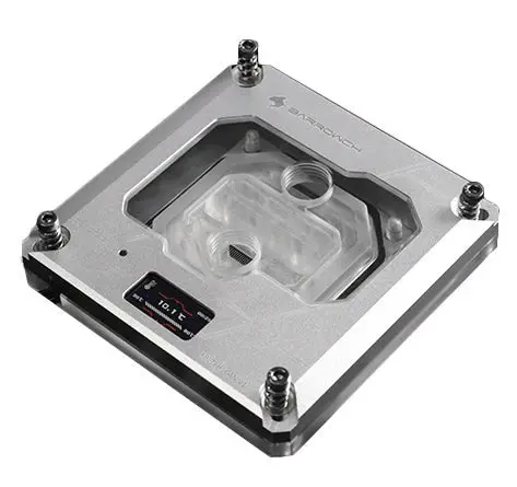 Barrowch Intel Lga1200/115X/X99/X299 Digital Display Cpu Water Block – Silver 1